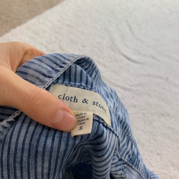 Cloth & stone Anthropologie railroad stripe romper - Picture 7 of 7